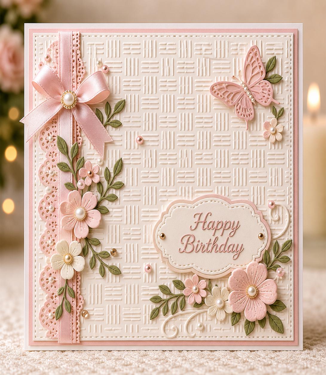 Woven Texture Embossing Folder for Cards, 12.7 x 17.8 cm