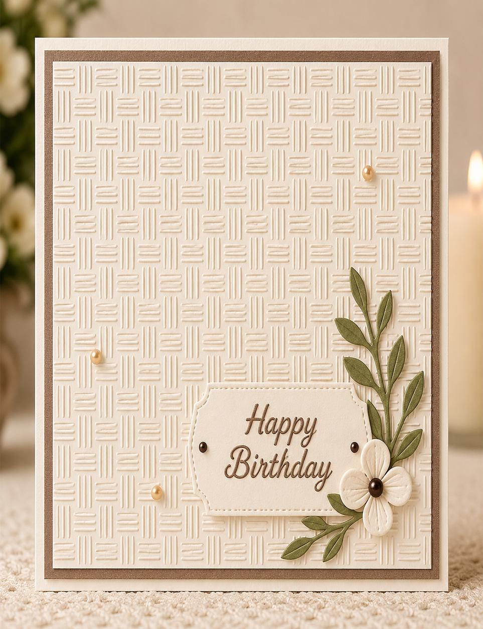 Woven Texture Embossing Folder for Cards, 12.7 x 17.8 cm