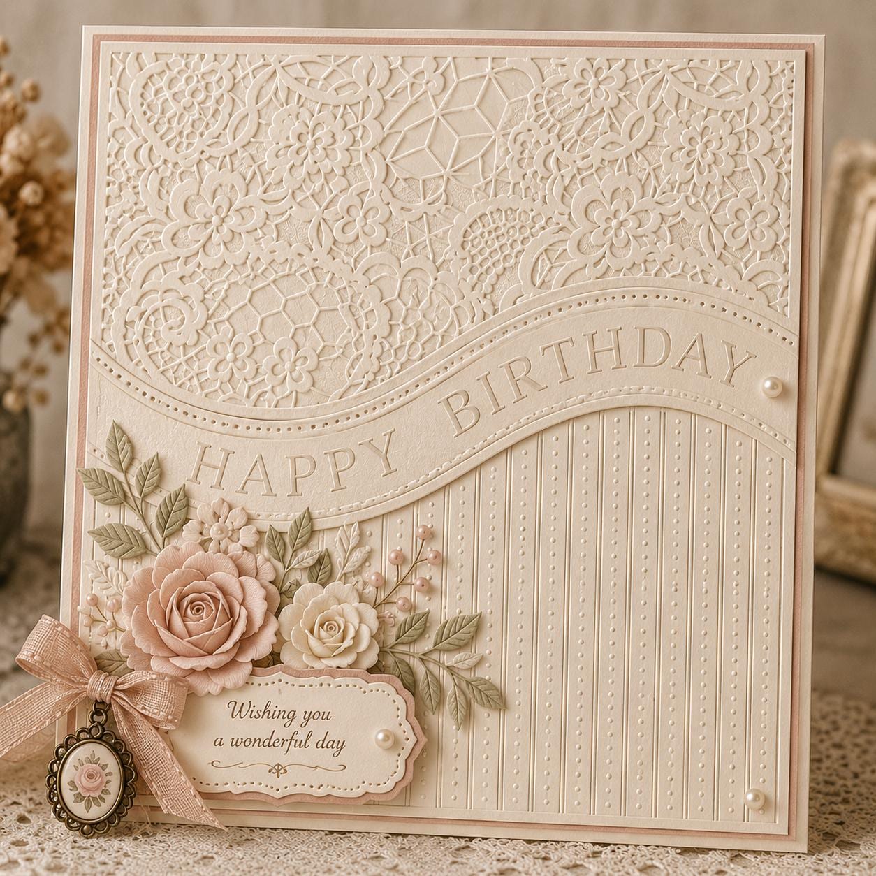 Happy Birthday Embossing Folder, Card Making, Scrapbooking (15x15cm)