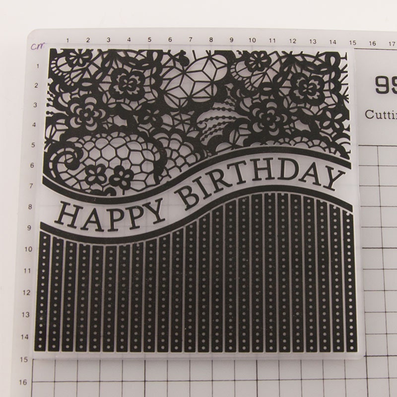 Happy Birthday Embossing Folder, Card Making, Scrapbooking (15x15cm)