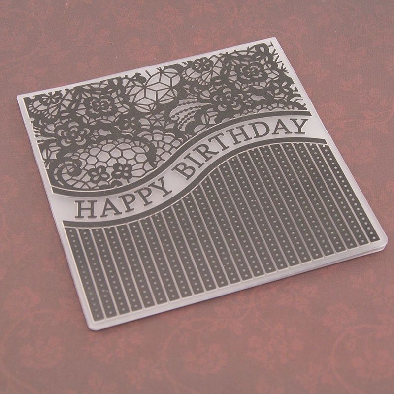 Happy Birthday Embossing Folder, Card Making, Scrapbooking (15x15cm)