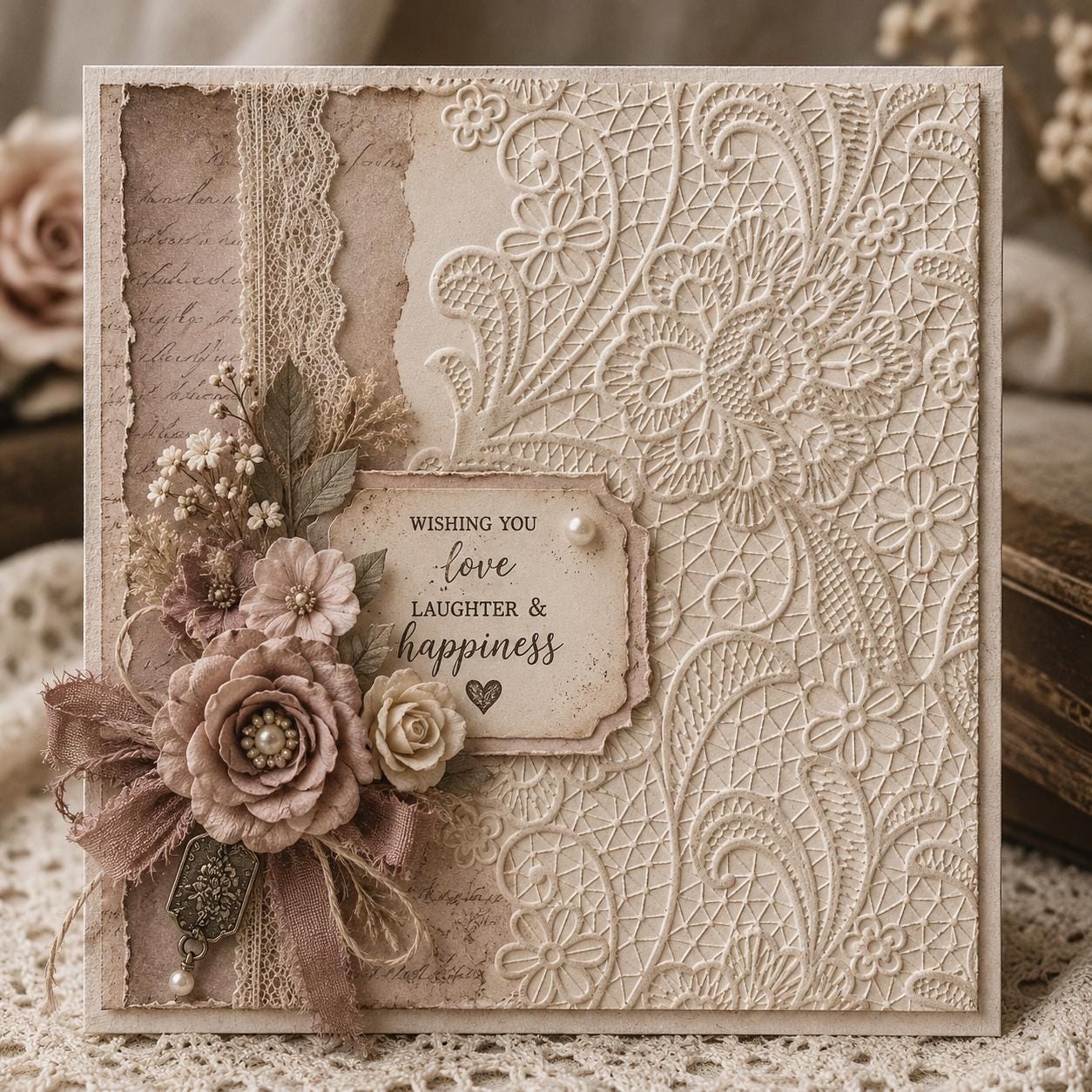Lace Flower Embossing Folder, Card Making Paper Crafts (10.5x14.8cm)