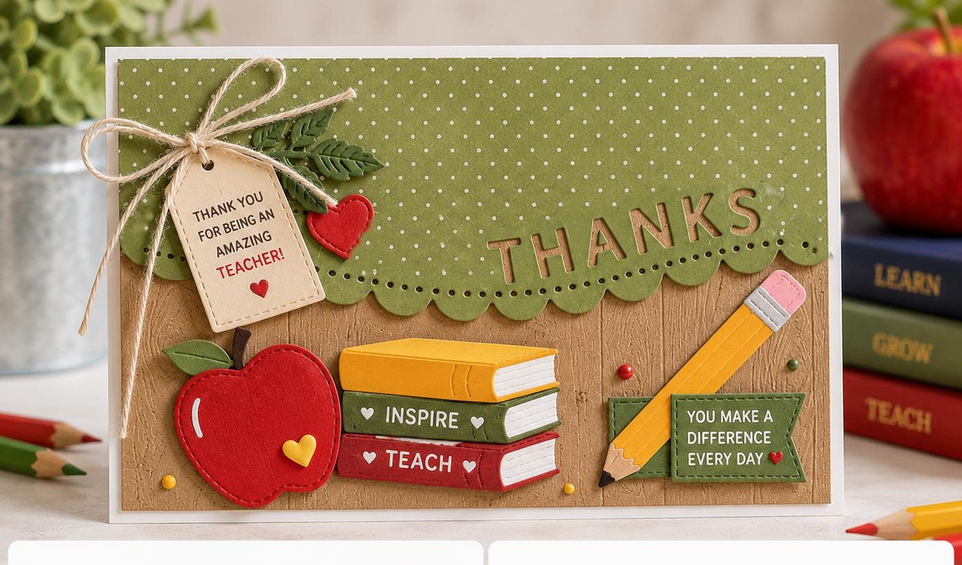 Thanks Wave Edge Border Die Cut, Scrapbooking Card Stencil