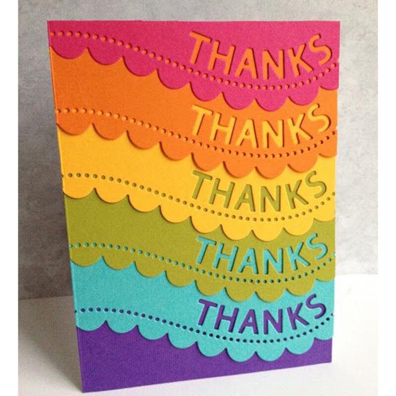 Thanks Wave Edge Border Die Cut, Scrapbooking Card Stencil