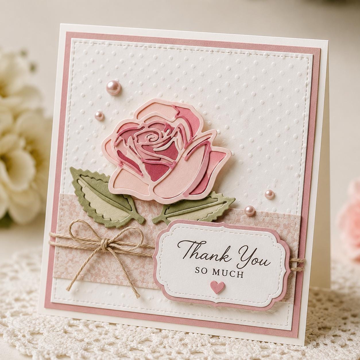 Rose & Leaves Metal Cutting Dies, Card Making Stencils