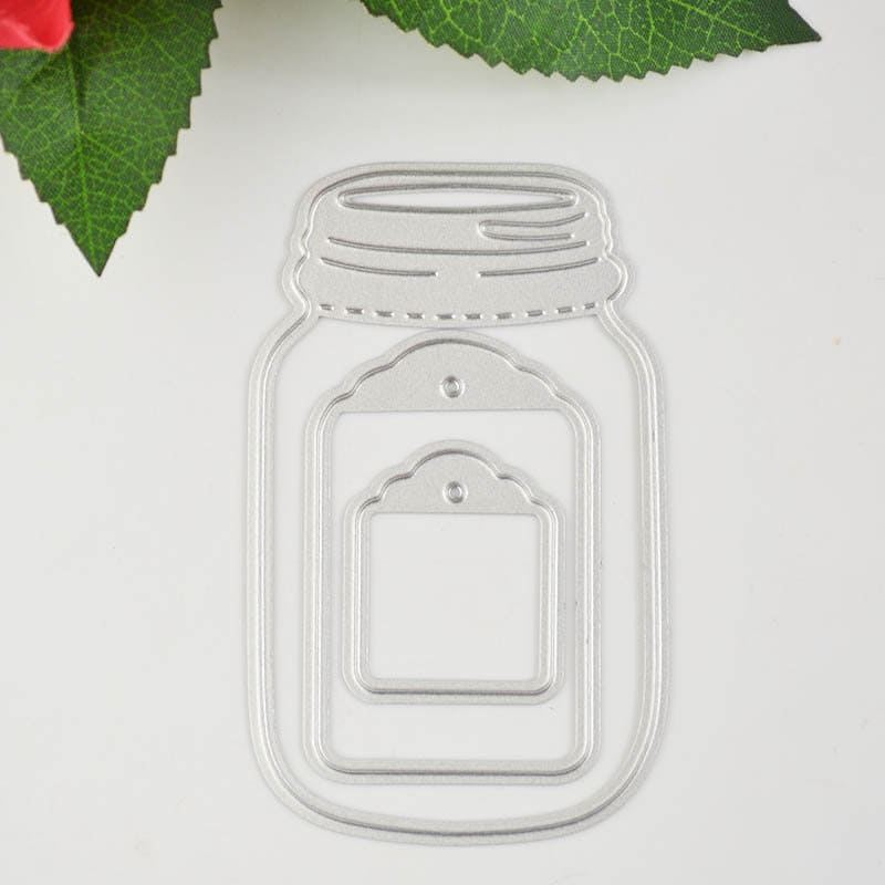 Bottle Tag Metal Cutting Dies, Card Making Stencils (Set of 3)