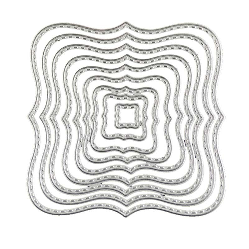 Stitched Frame Metal Cutting Dies, 9 Piece Frame Set for Scrapbook Cards