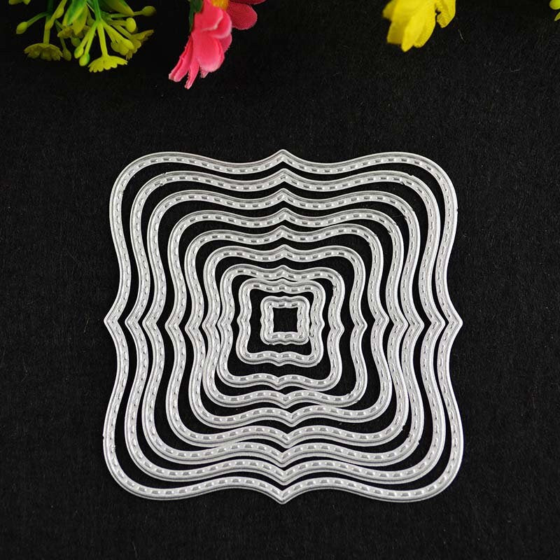 Stitched Frame Metal Cutting Dies, 9 Piece Frame Set for Scrapbook Cards