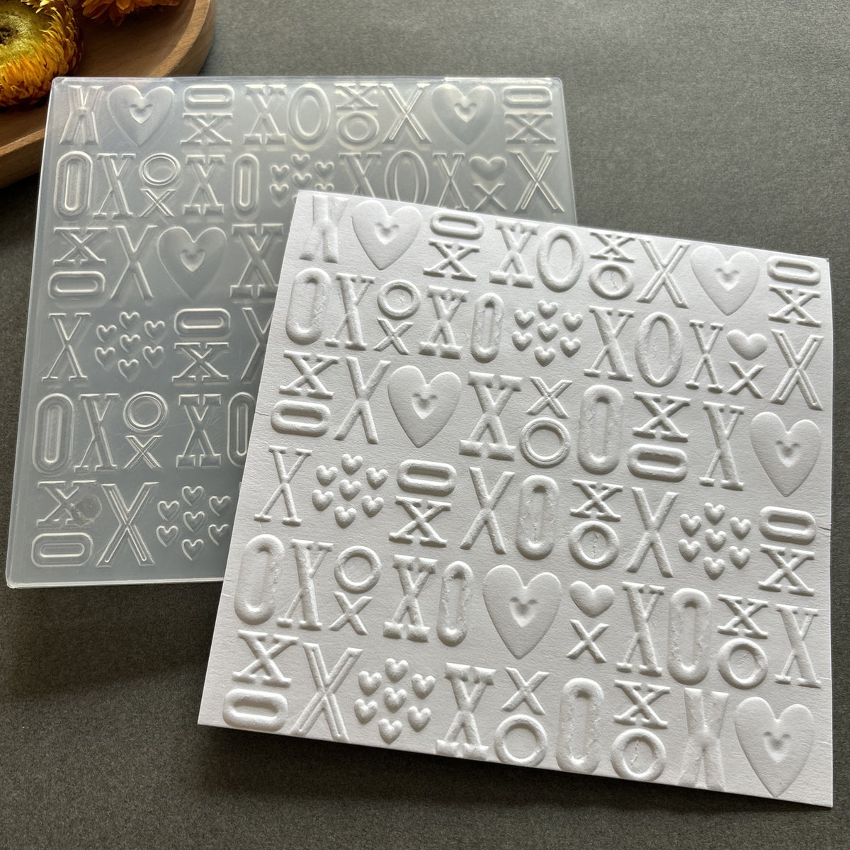 XOXO Hearts Embossing Folder for Valentine Wedding and Love Card Making